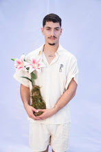 Load image into Gallery viewer, Dusty white flower embroidered patch
